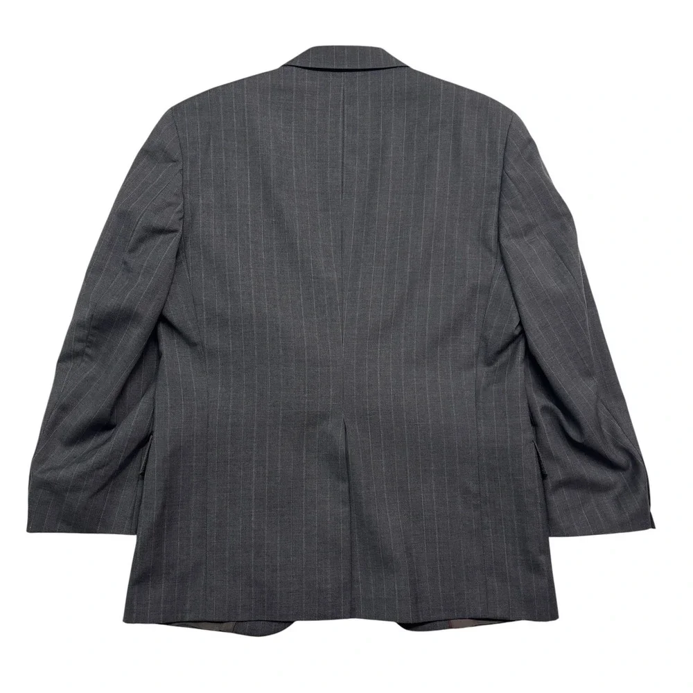 vtg 90s Briar 40S 32x27 Gray Pinstripe 2pc Pants Suit USA Wool Pleated Cuffed